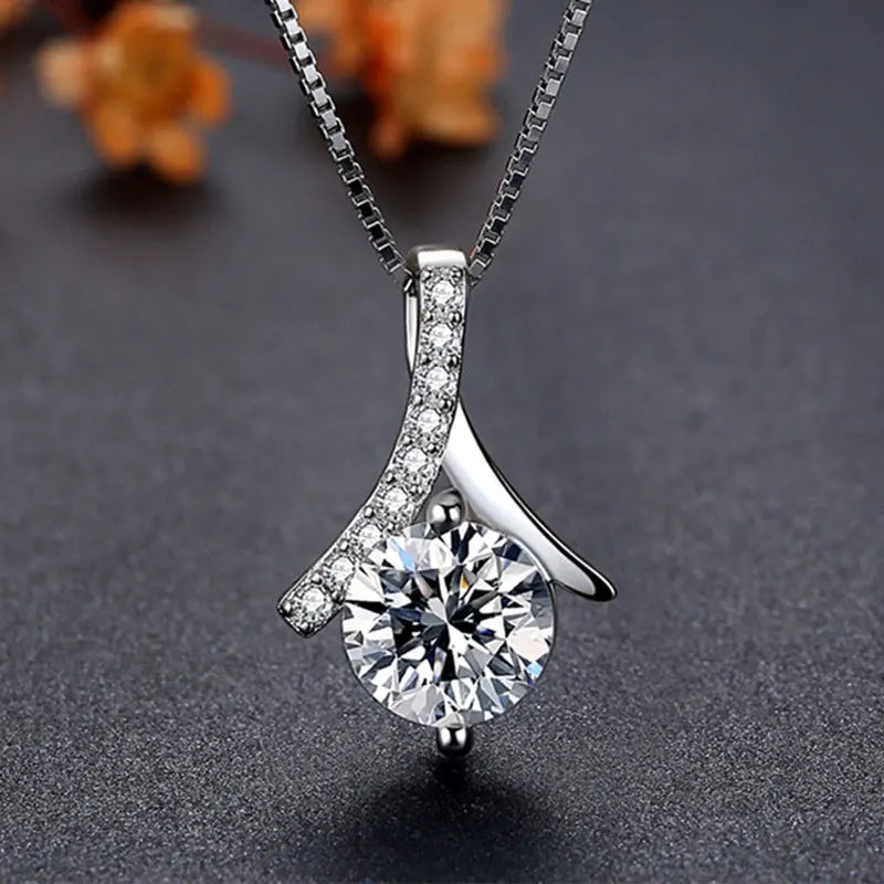 To My Soulmate Zircon Pendant Necklace for Women Luxury Wife Girlfriend Jewelry Shiny Unique Clavicle Chain Necklaces