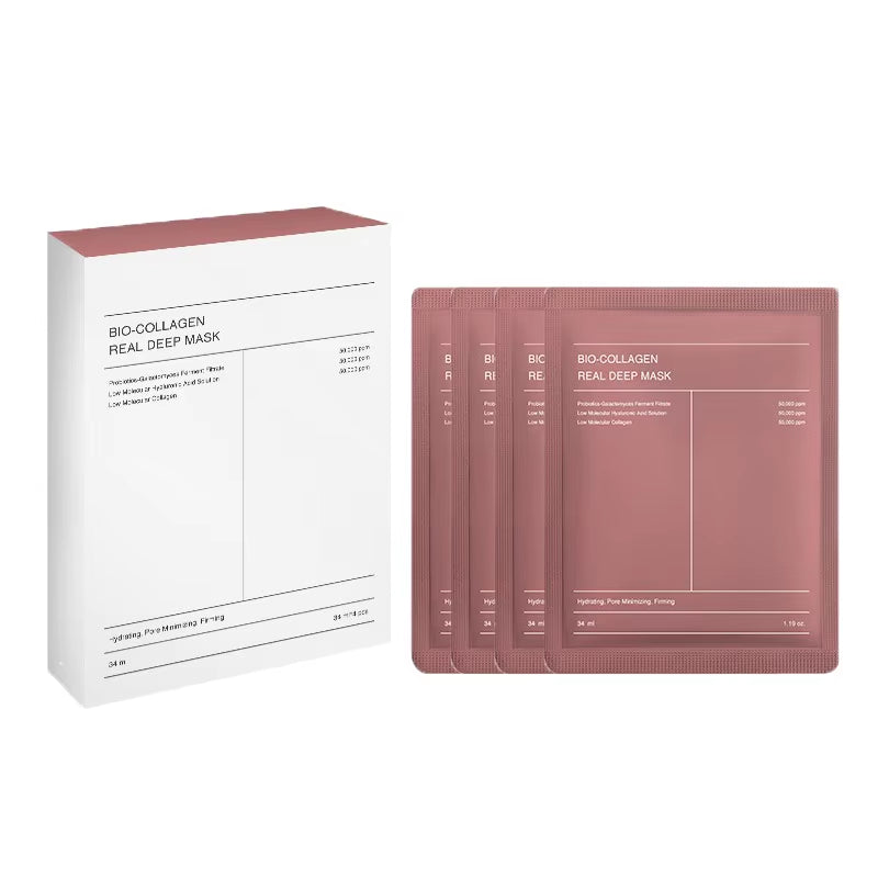 1/4Pcs Bio Collagen Face Mask Deep Hydrating Shrink Pores Moisturizing Refreshing Brightening Face Overnight Mask Skin Care